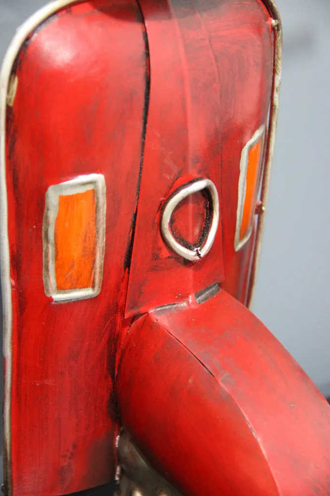 Red Scooter Metal Table Clock / Table Accent Single Piece