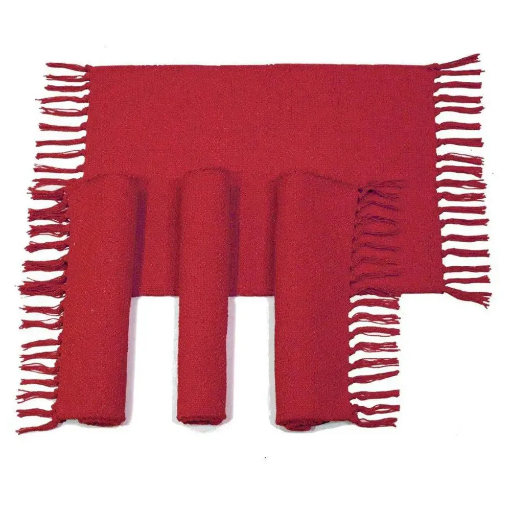 Red Soft Cotton Placemat Set Of 4