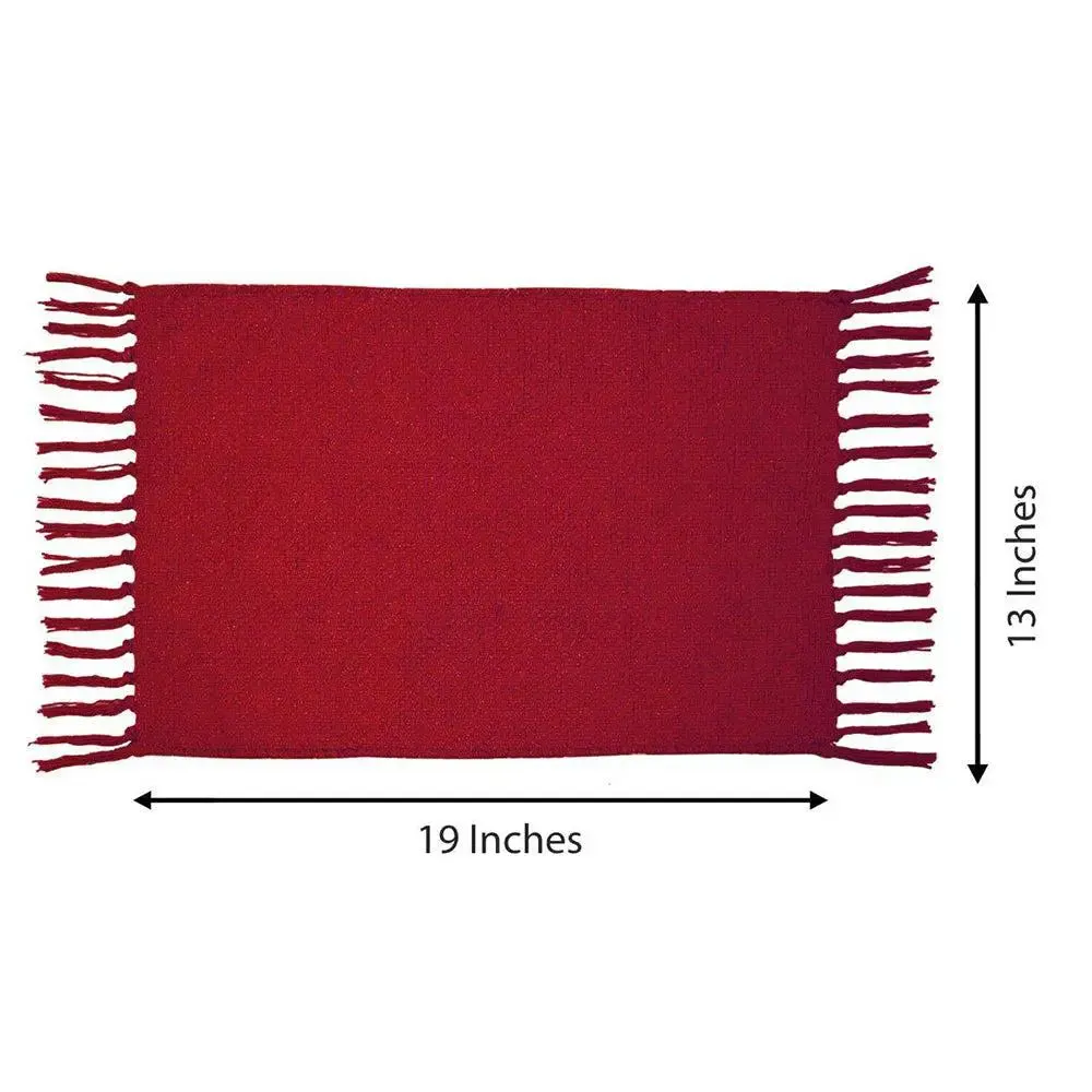 Red Soft Cotton Placemat Set Of 4