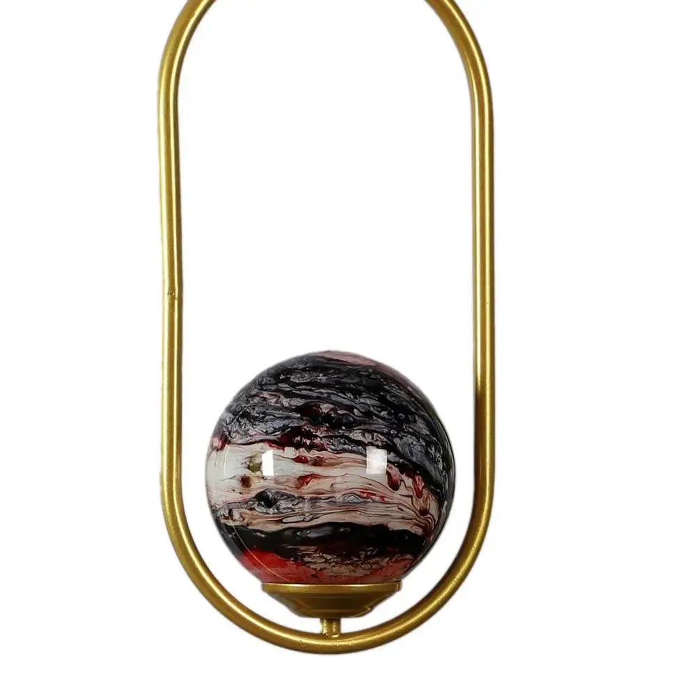 Red Splashed Single Globe Ceiling Light