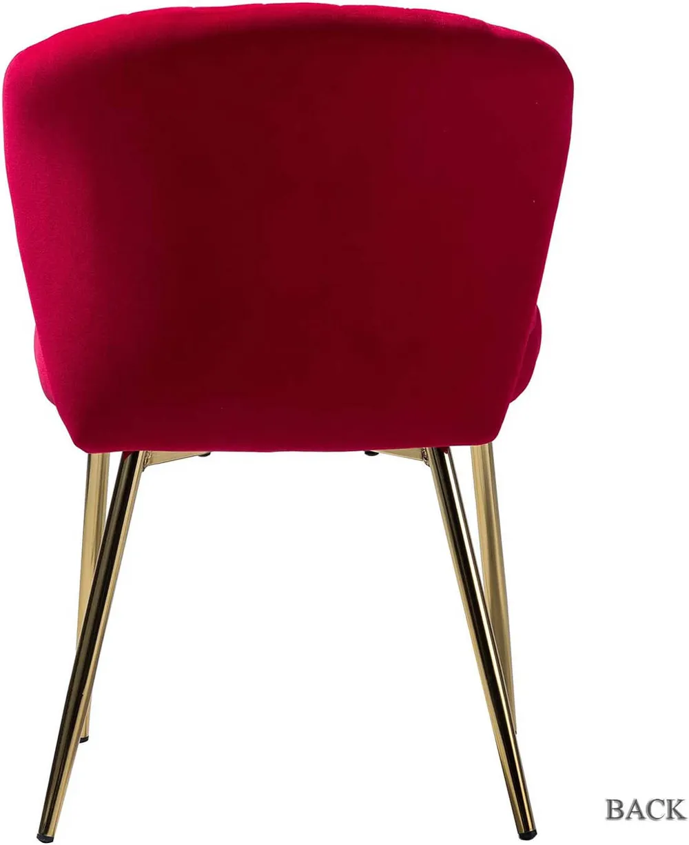 Red Velvet Tufted Luxury Lounge Chair Single Piece