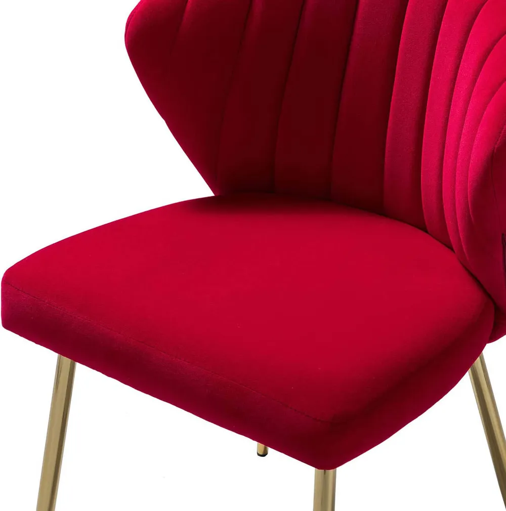 Red Velvet Tufted Luxury Lounge Chair Single Piece