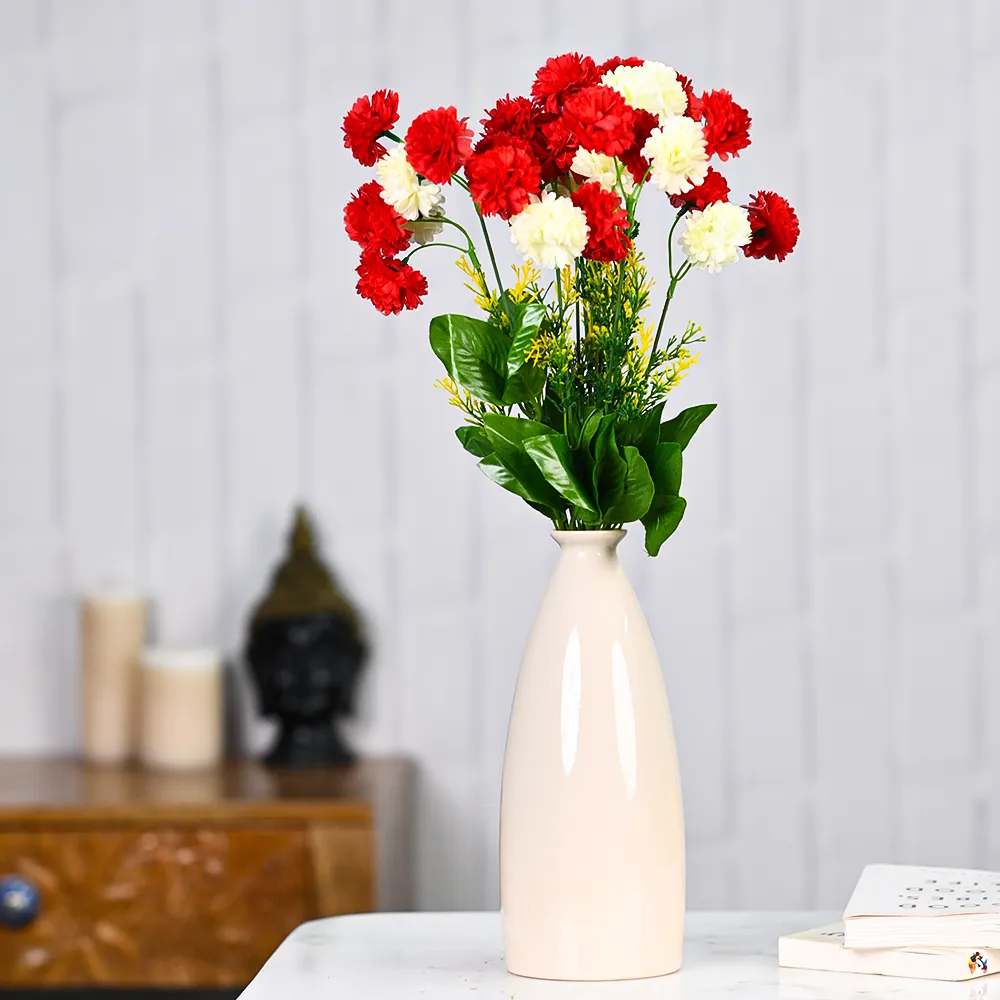 Red & White Bunch Of Artificial Daisy