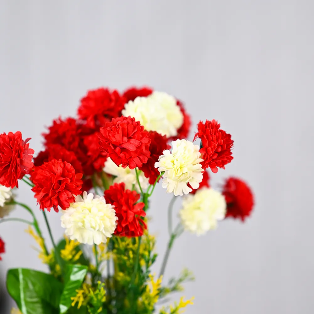 Red & White Bunch Of Artificial Daisy