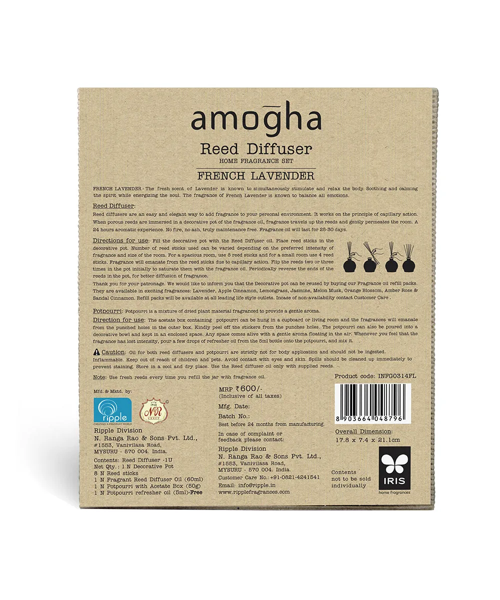 Reed Diffuser Fragrance Gift Set (French Lavender / Lemon Grass ) FRENCH LAVENDER