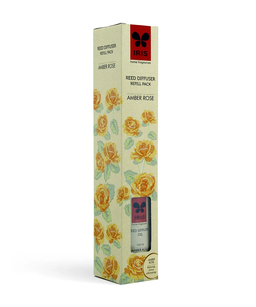 Reed Diffuser Refill Pack 100 ml (Lavender/ Apple Cinnamon / Lemon Grass / Amber Rose) AMBER ROSE