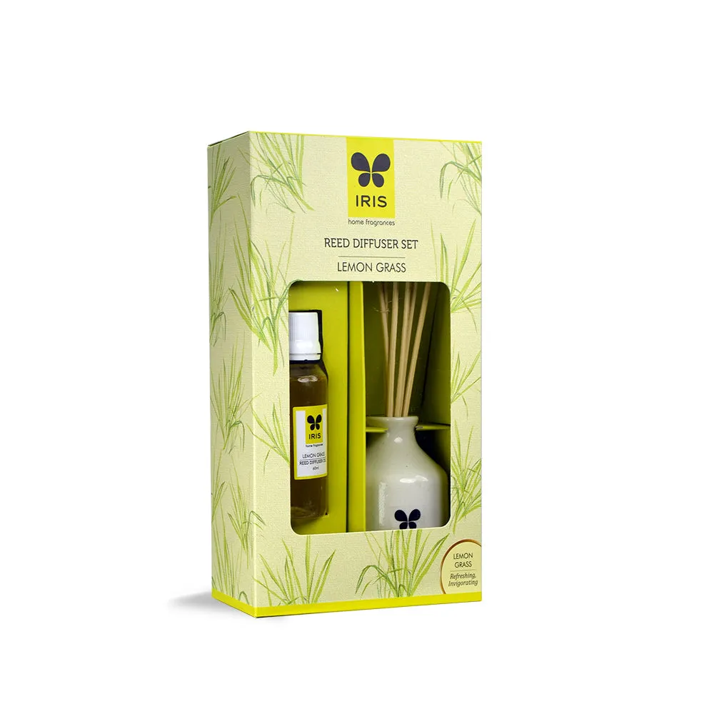 Reed Diffuser Set with 60 ml aroma oil (Apple Cinnamon/ Lavender / Lemon Grass) LEMON GRASS