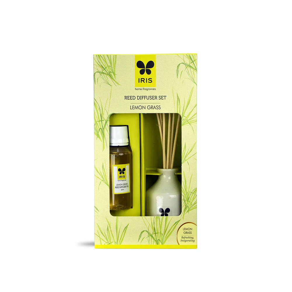 Reed Diffuser Set with 60 ml aroma oil (Apple Cinnamon/ Lavender / Lemon Grass) LEMON GRASS