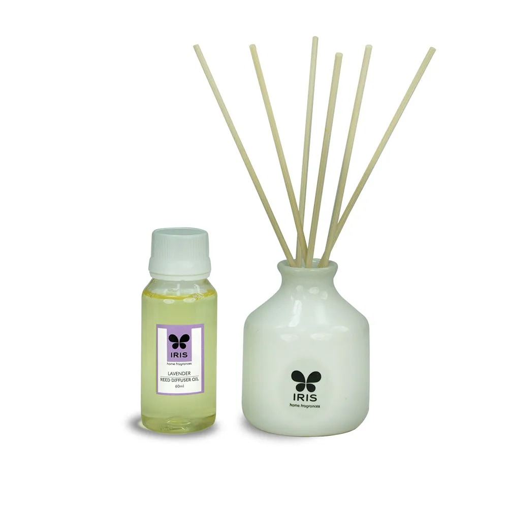 Reed Diffuser Set with 60 ml aroma oil (Apple Cinnamon/ Lavender / Lemon Grass) LEMON GRASS