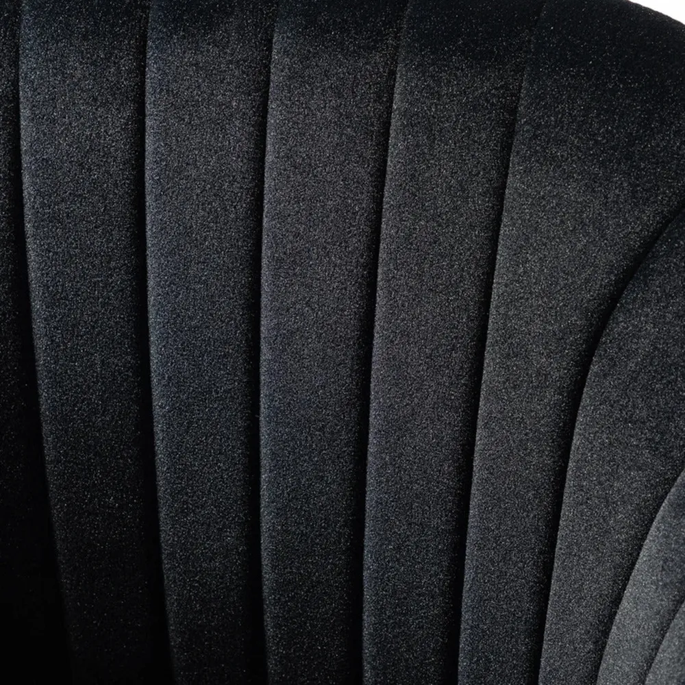 Refined Black Tufted Velvet Armchair With Golden Legs Single Piece