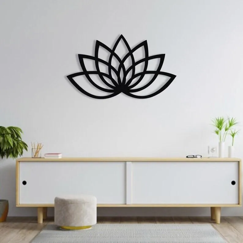 Refined Lotus Metal Wall Decor