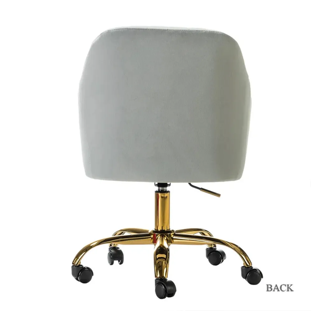 Refined White Tufted Velvet Armchair With Golden Legs Single Piece