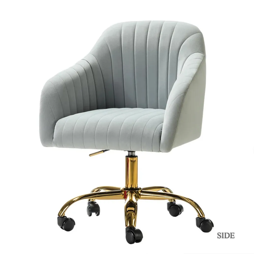 Refined White Tufted Velvet Armchair With Golden Legs Single Piece