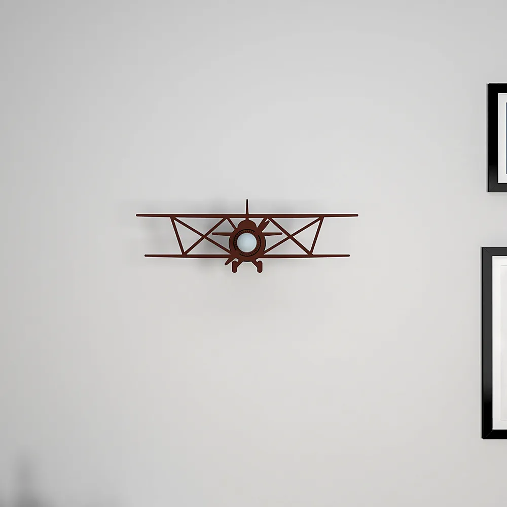 Retro Airplane Shadow Lamp / Wooden Wall Art