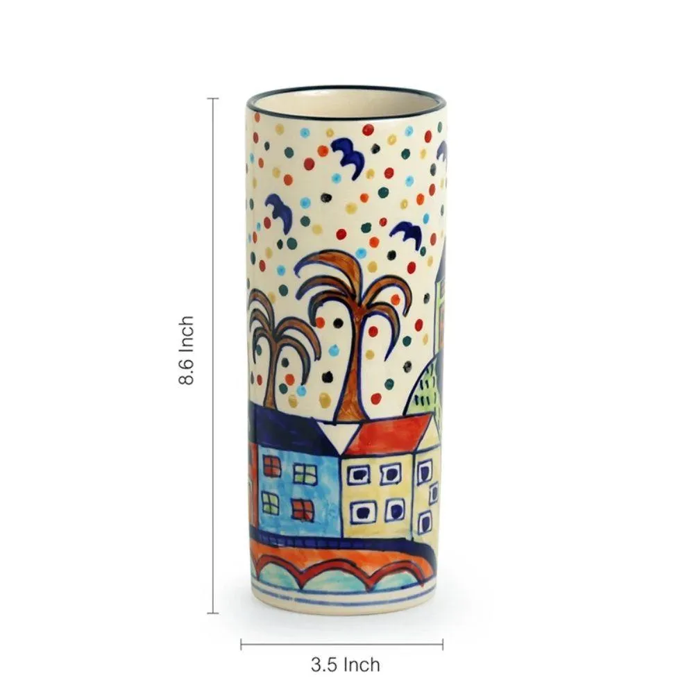 Retro Colorful Landscape Vase
