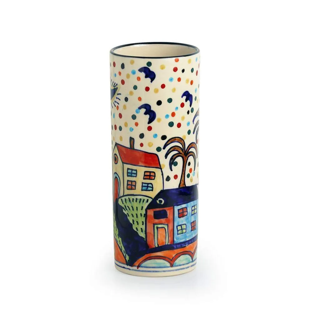 Retro Colorful Landscape Vase