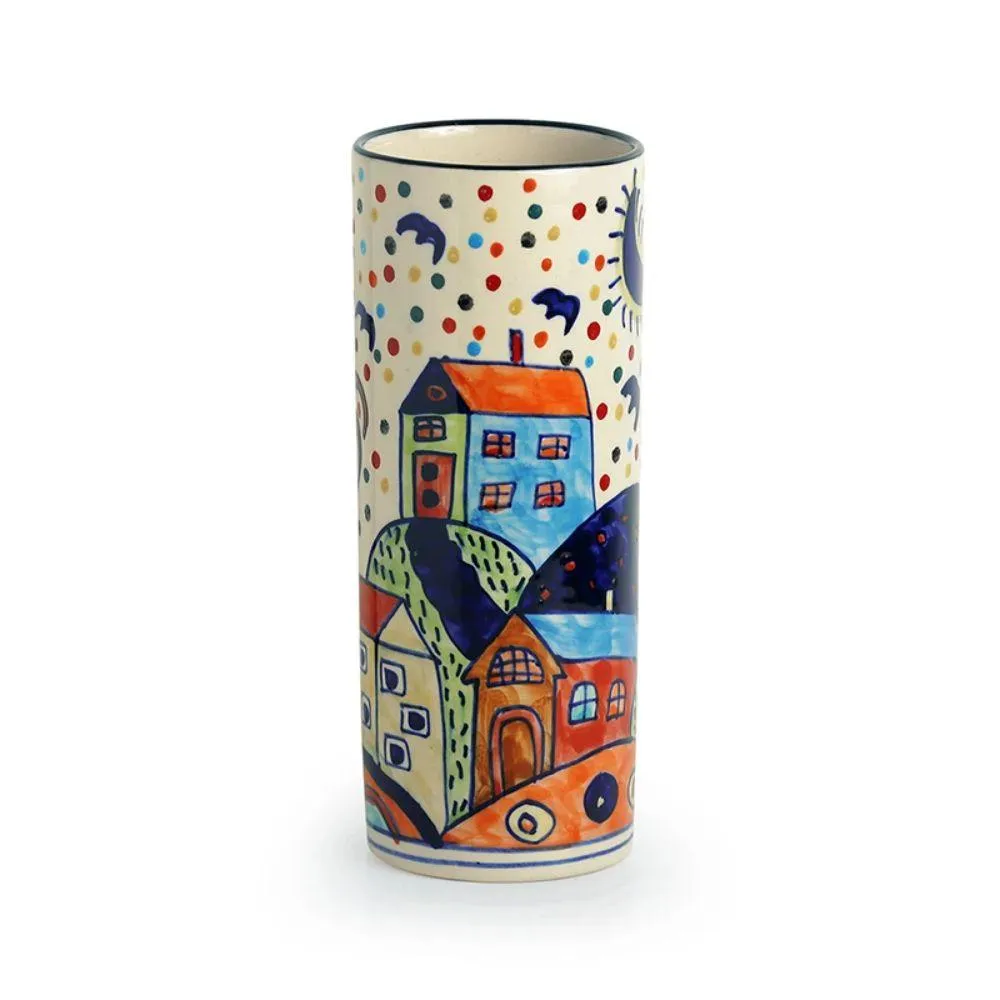Retro Colorful Landscape Vase