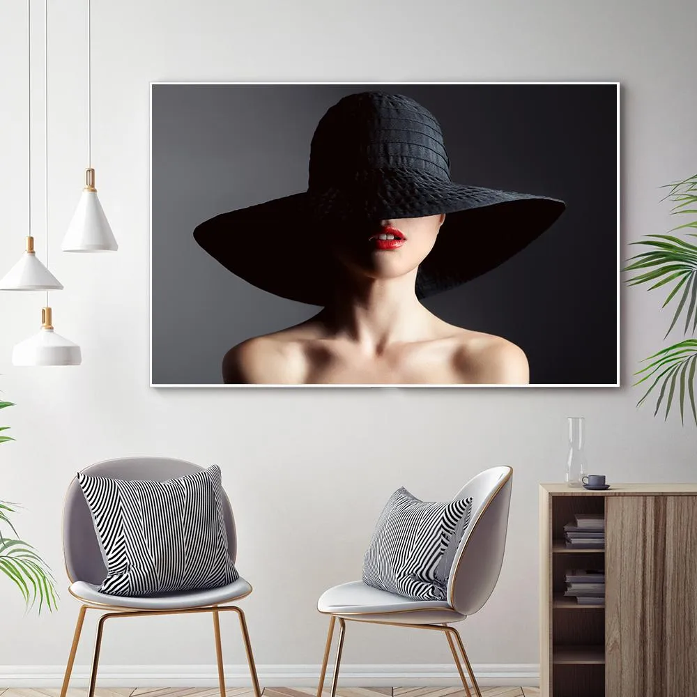 Retro Fashion Photography Framed Wall Art With Floating Frame