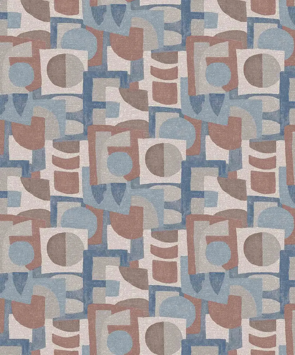 Retro Geometric Textured Premium Wallpaper- The Modernist Collection green