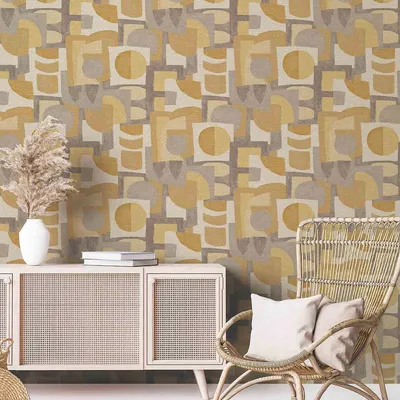 Retro Geometric Textured Premium Wallpaper- The Modernist Collection