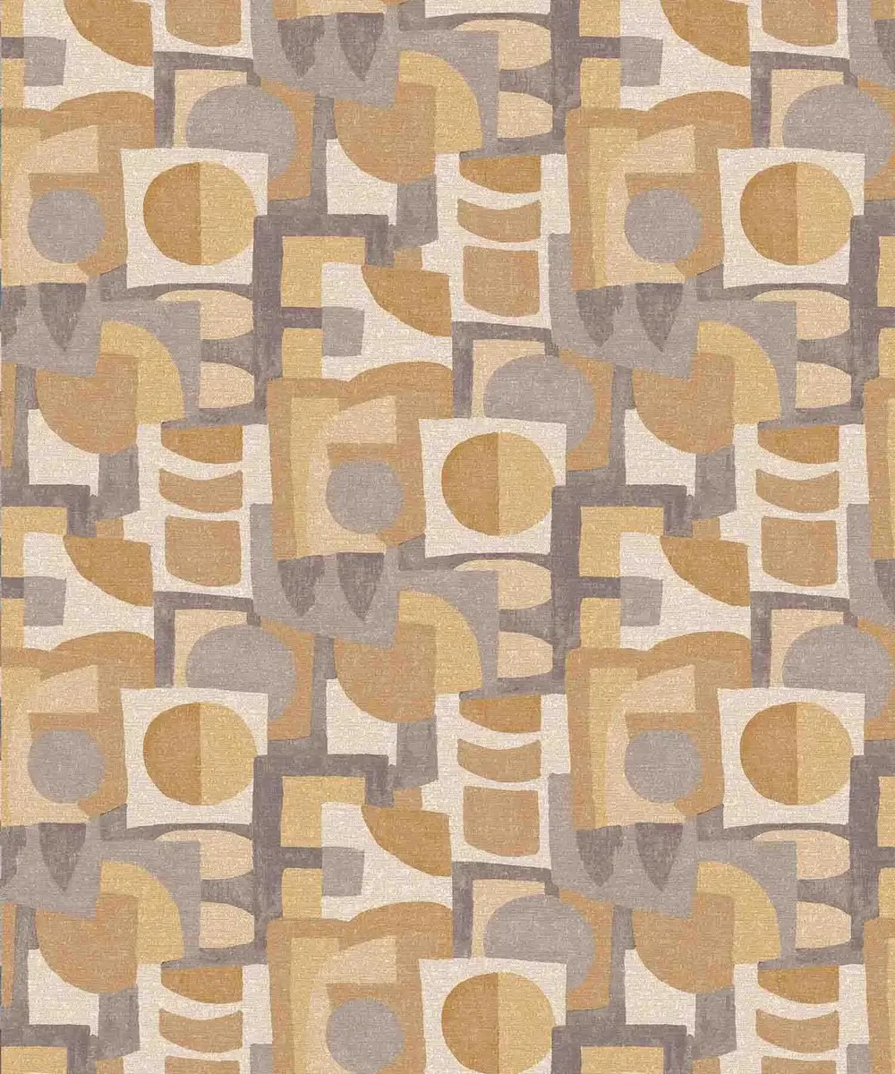 Retro Geometric Textured Premium Wallpaper- The Modernist Collection green