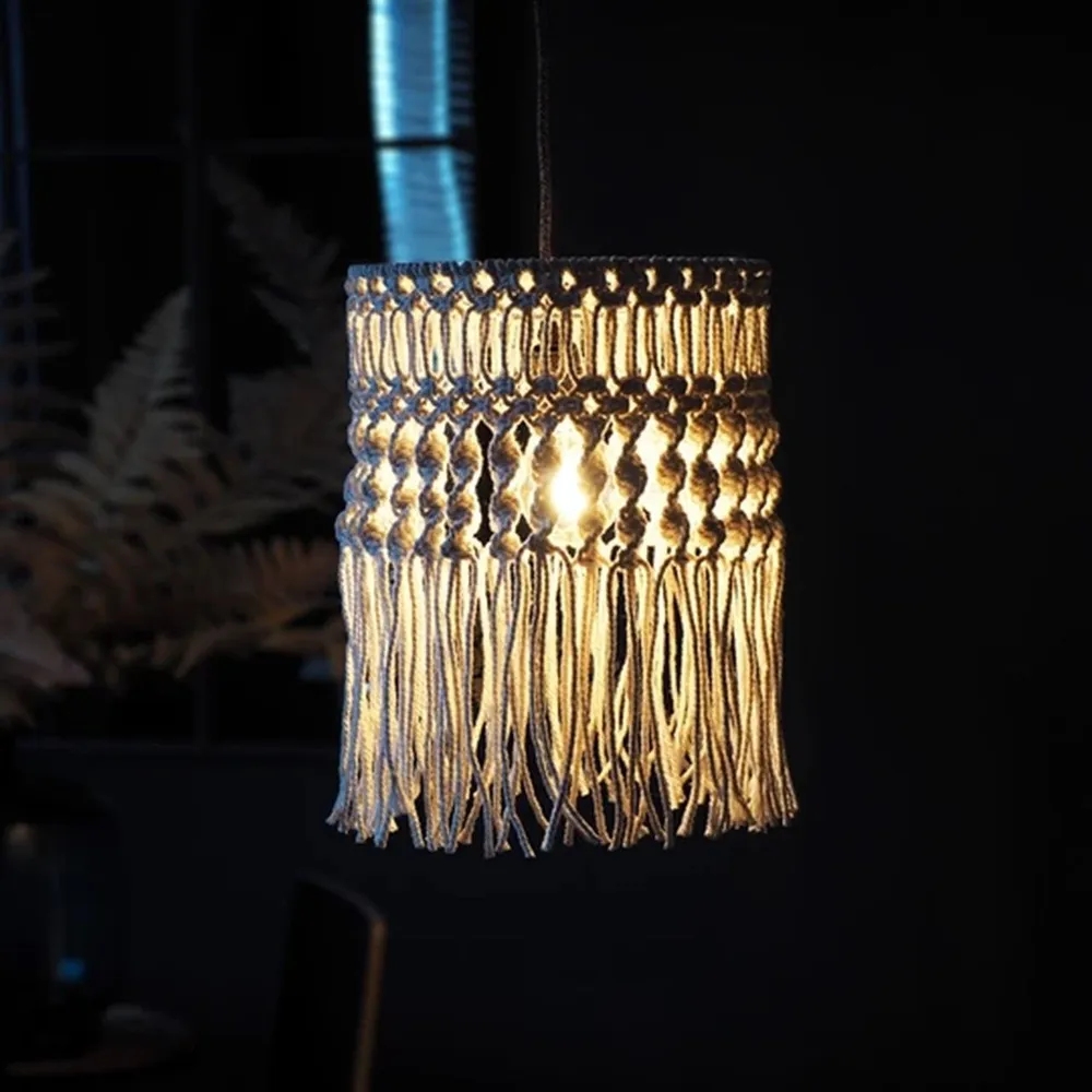 Retro Macrame Fringe Hanging Lamp