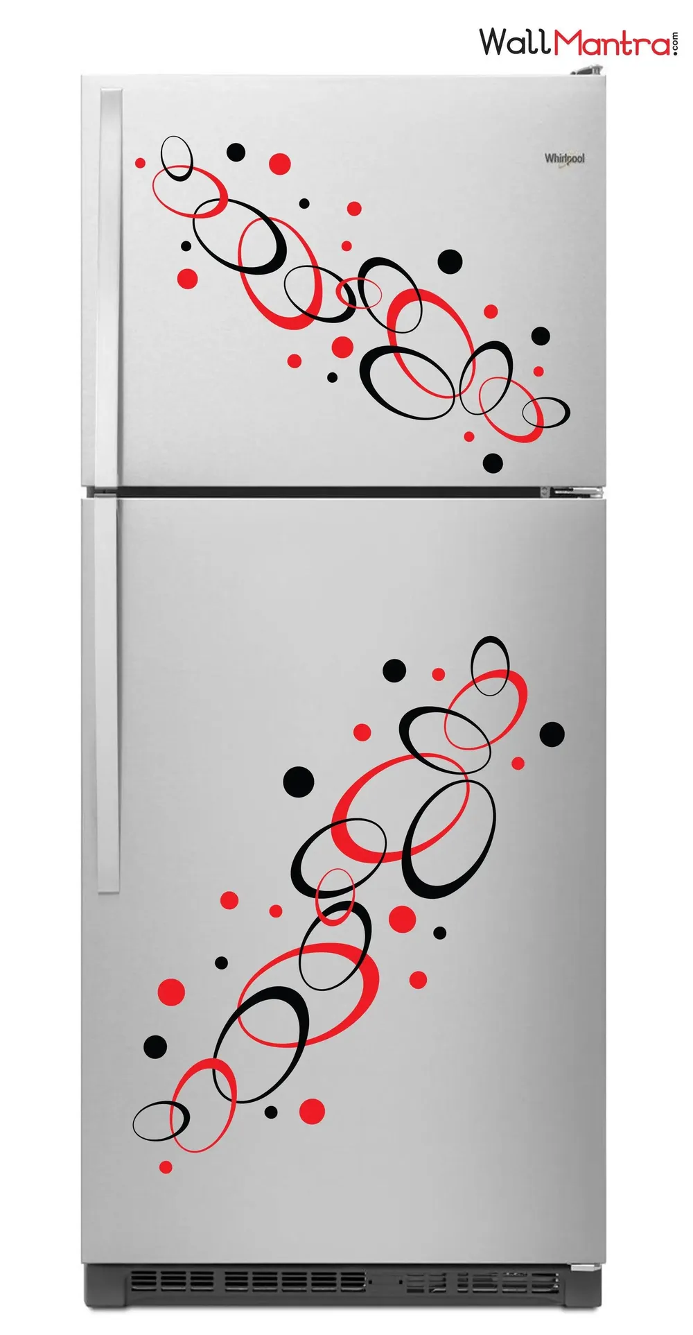 Retro Oval & Circle Design Kitchen Fridge Sticker