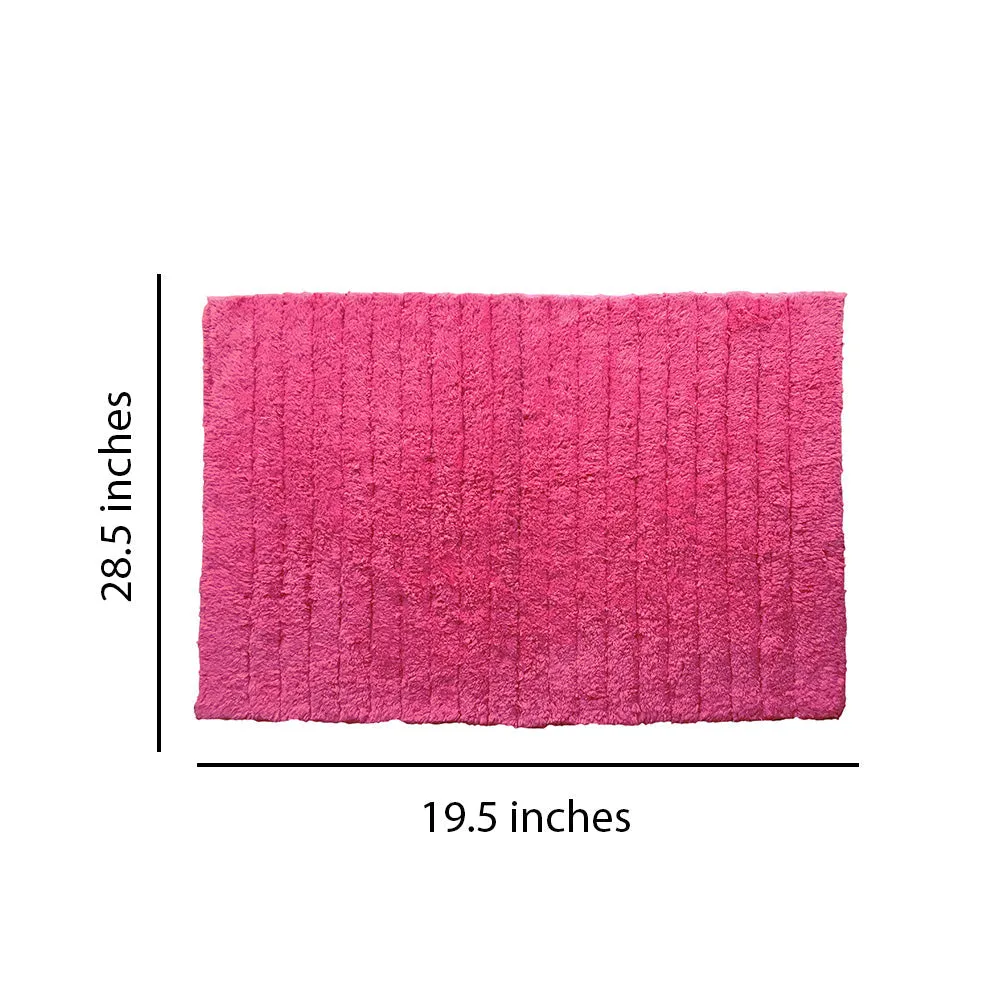 Ribbed Pattern High Absorbent Fuschia Bathmat