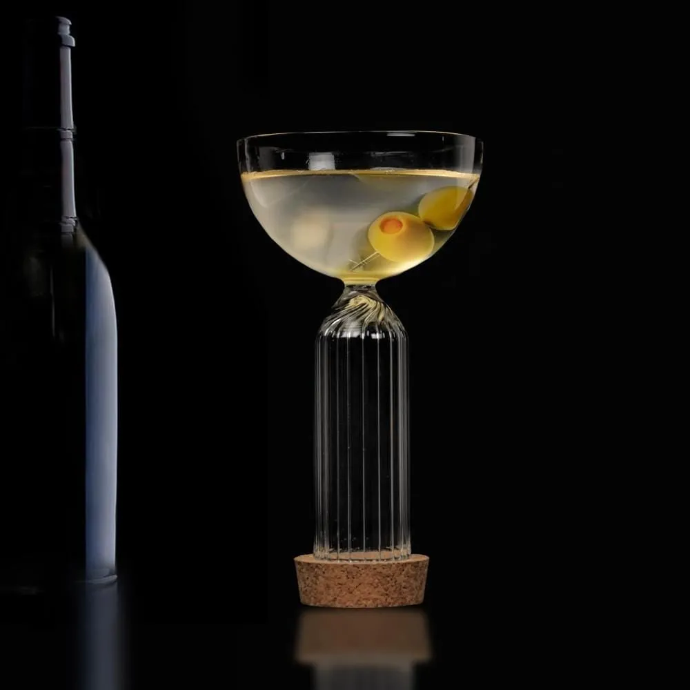 Ribbed Stem Coupe Glass Single piece