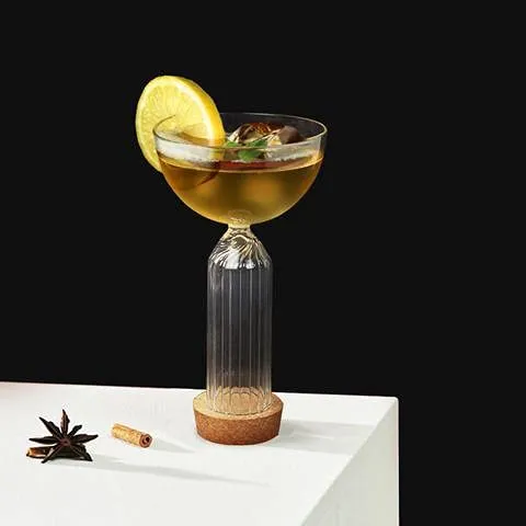 Ribbed Stem Coupe Glass Single piece