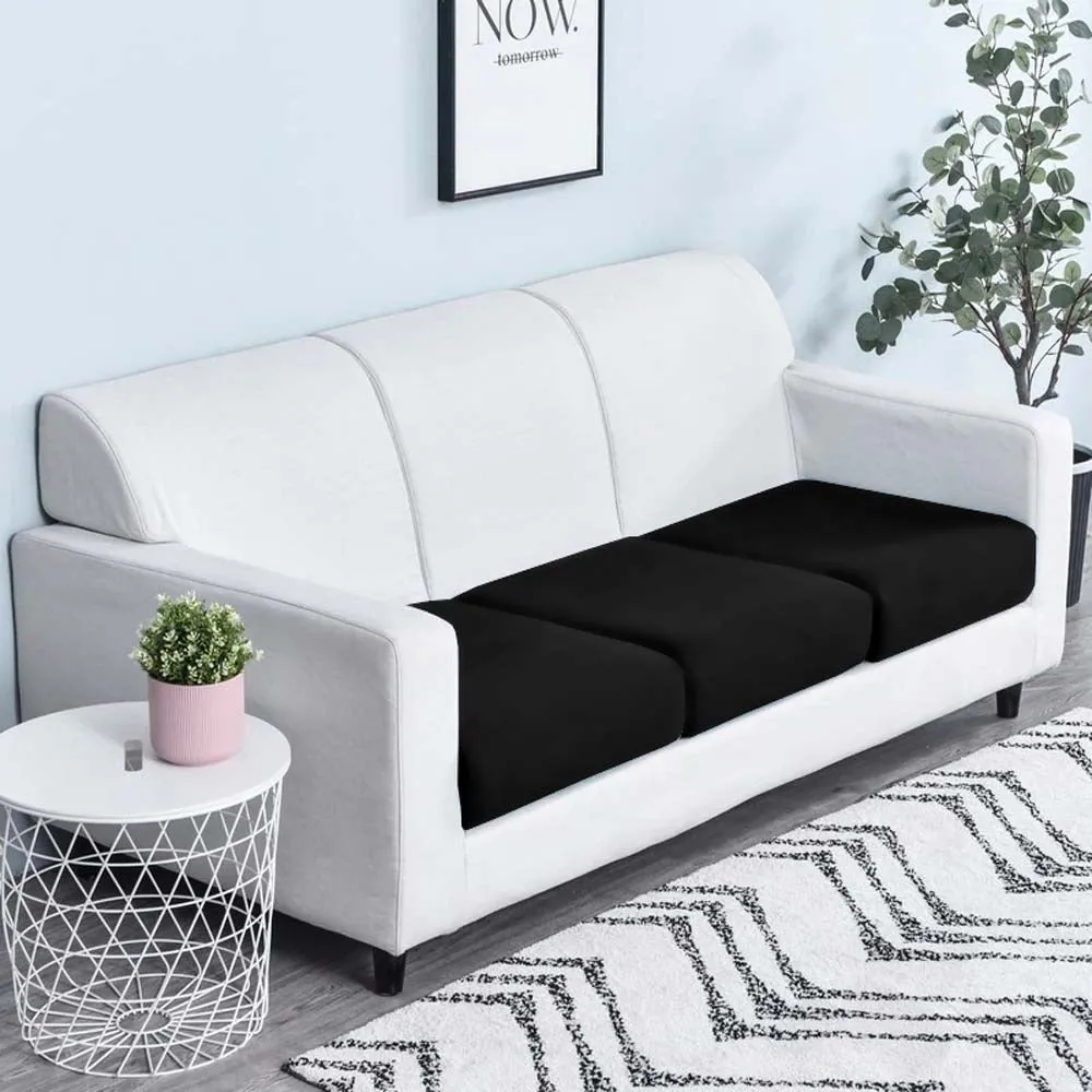Rich Black Strechable Sofa Seat Cover Set of 2/4/6/8 Pack of 2