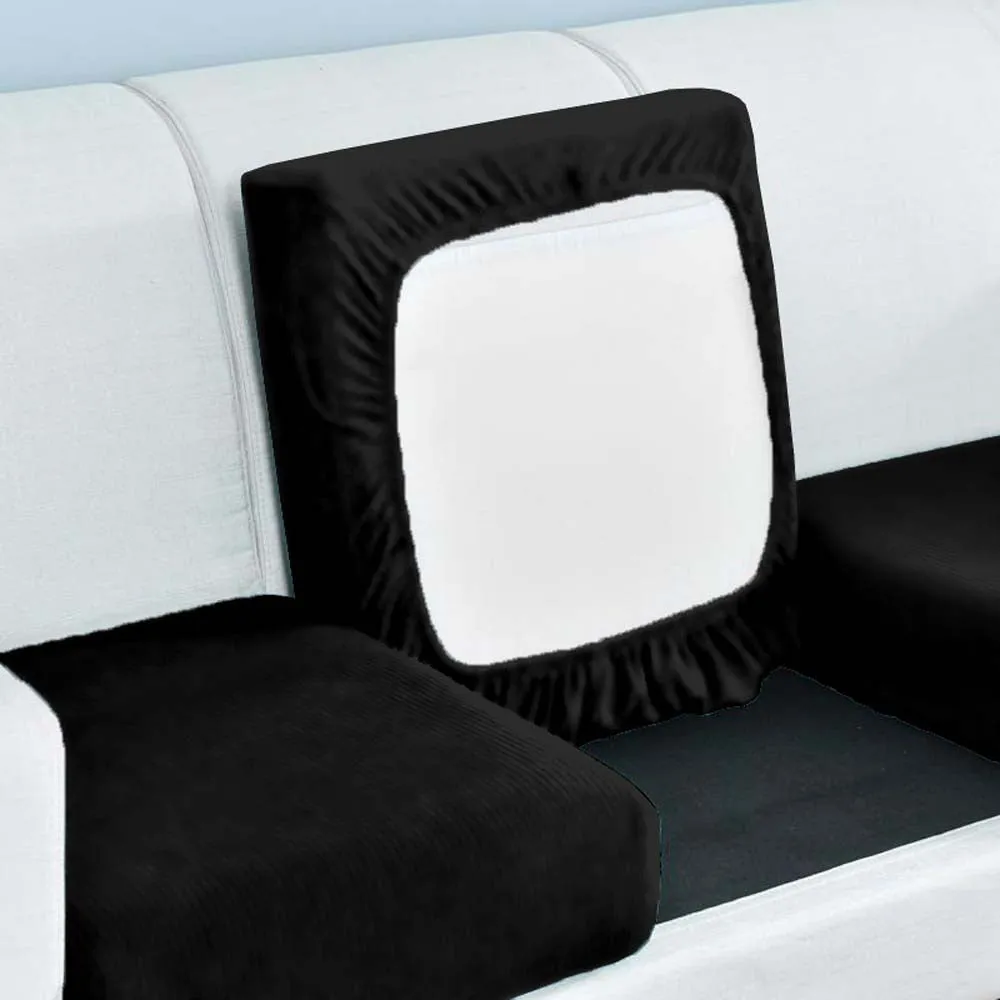 Rich Black Strechable Sofa Seat Cover Set of 2/4/6/8 Pack of 2