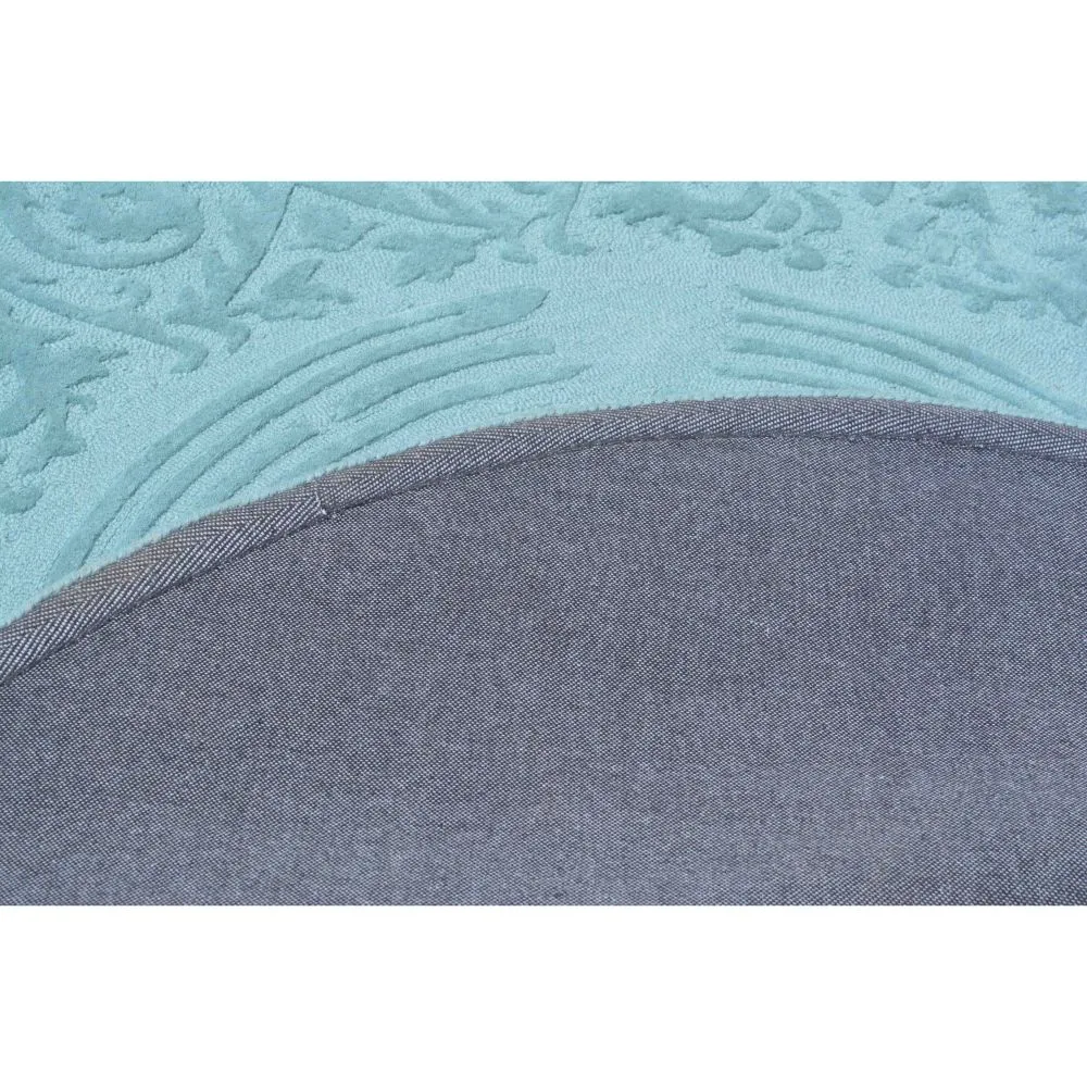 Rich Blue Traditional Designer Tufted Round Area Carpet 5X5ft