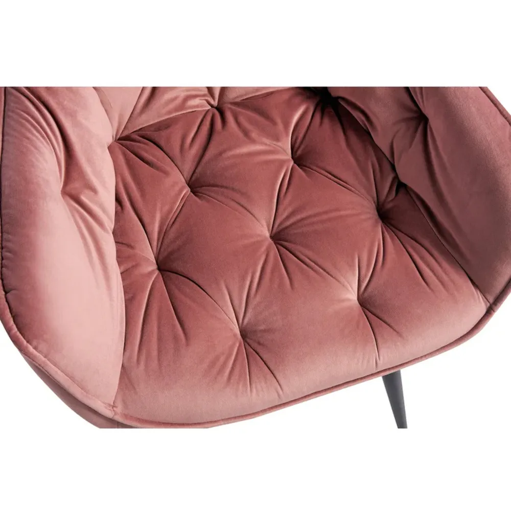 Rich Blush Pink Comfy Padded Tufted Velvet Lounge Chair Single chair