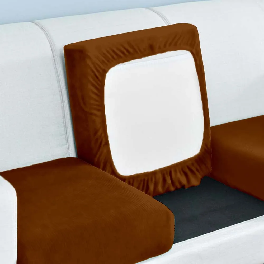 Rich Brown Strechable Sofa Seat Cover Set of 2/4/6/8 Pack of 2