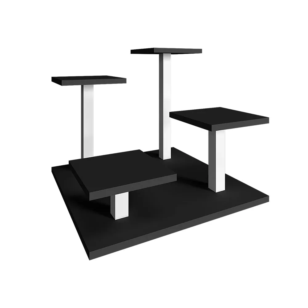 Rich Charcoal Grey Asymmetric Wooden Stand