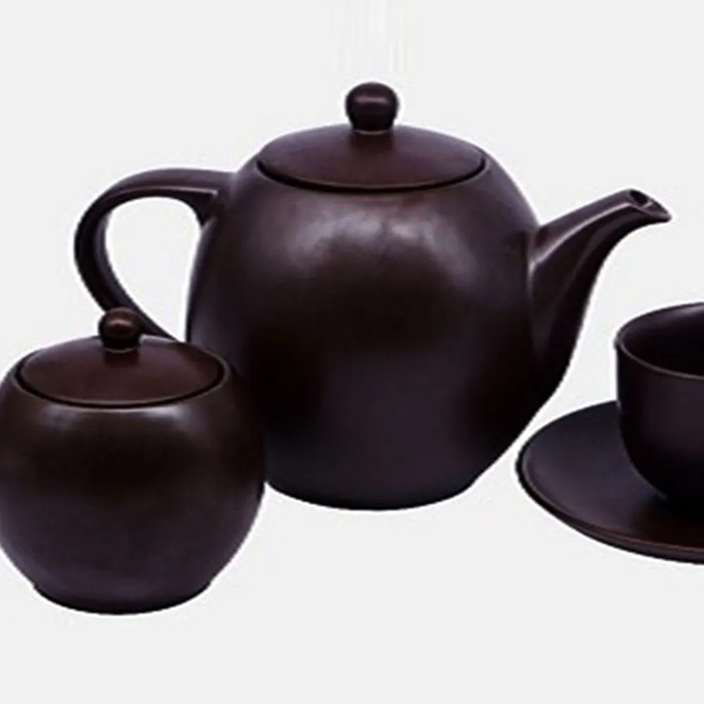 Rich Choco Brown Tea Set Pack Of 4