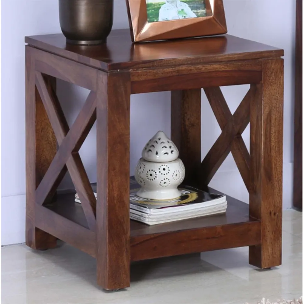 Rich Chocolate Brown Sheesham Wood Bedside Table