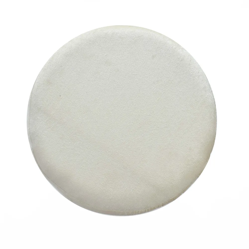 Rich Cream Solid Wooden Pouffe Stool