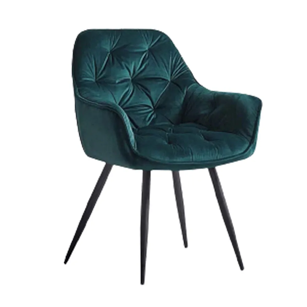 Rich Emerald Comfy Padded Tufted Velvet Lounge Chair Single chair