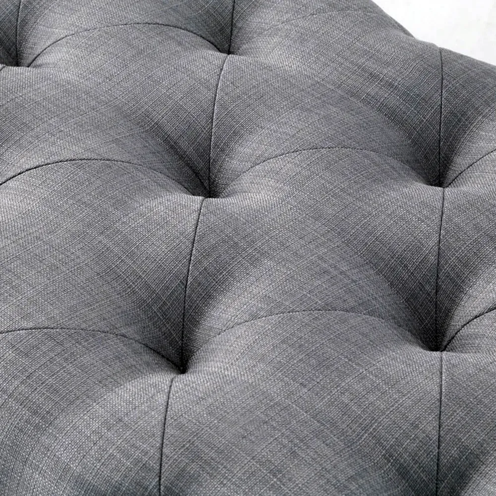 Rich Grey Resilient & Super Soft Luxurious Tufted Velvet Upholstered Bench