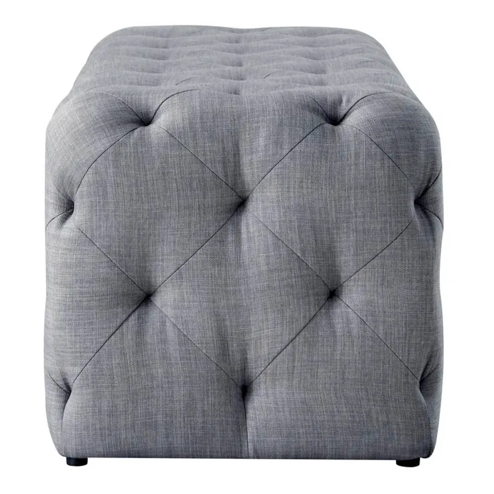Rich Grey Resilient & Super Soft Luxurious Tufted Velvet Upholstered Bench