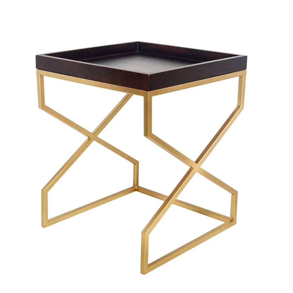 Rich Maroon Elegant Metal Coffee Table