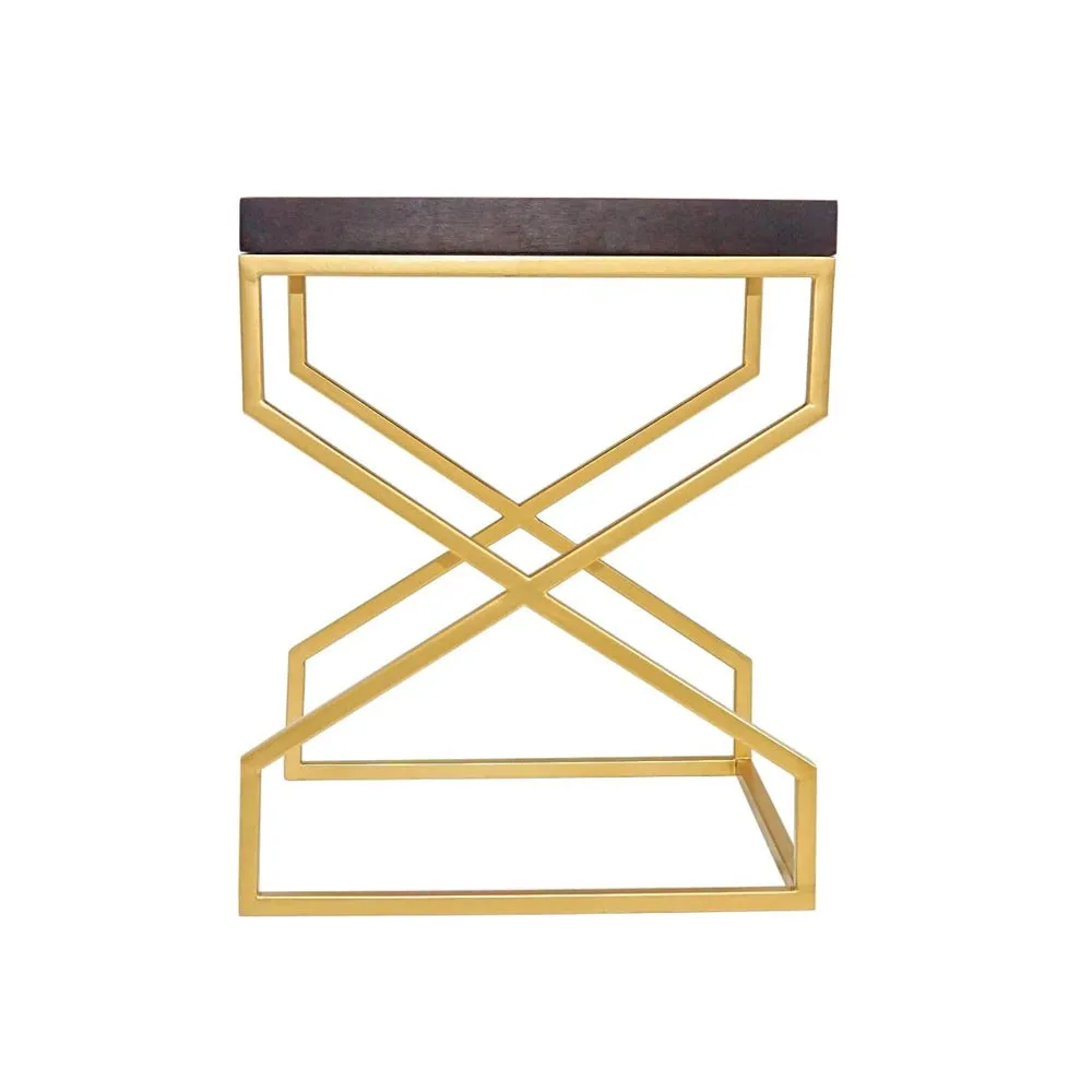 Rich Maroon Elegant Metal Coffee Table