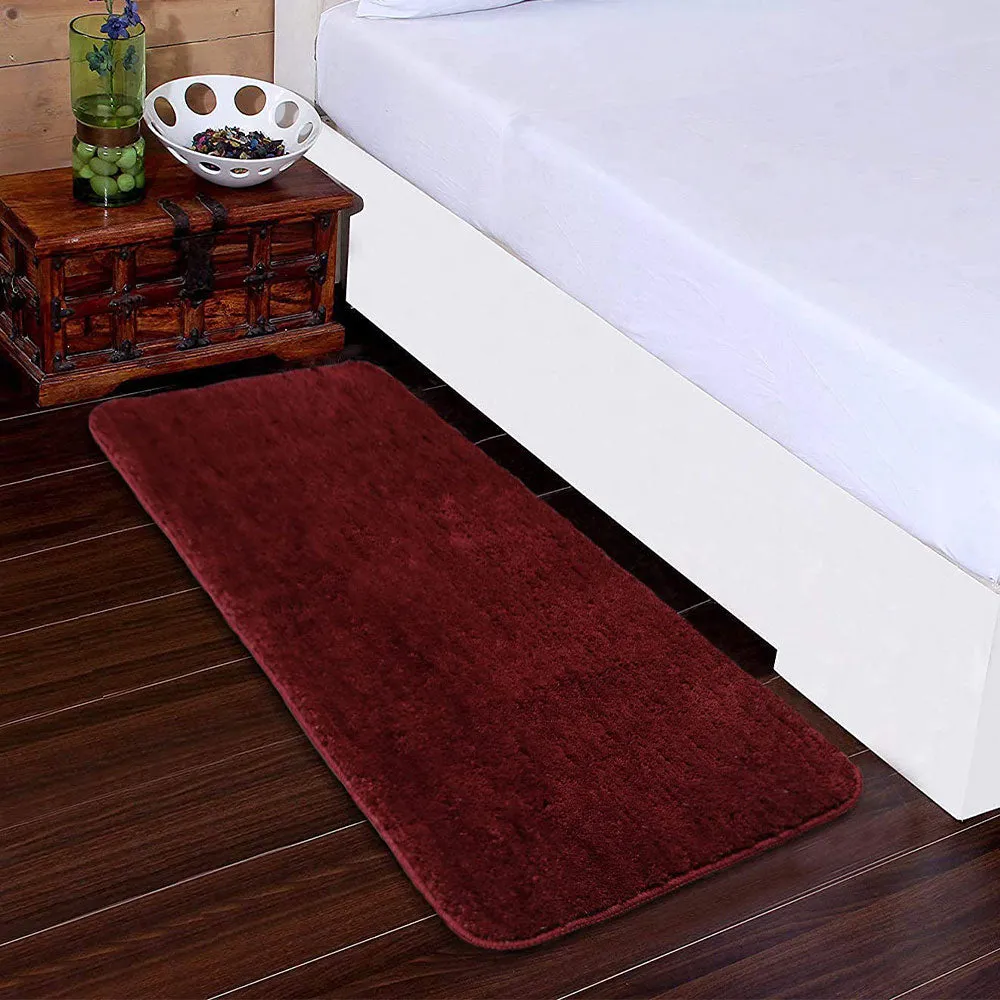 Rich Maroon High Quality Microfiber Bedside Runner