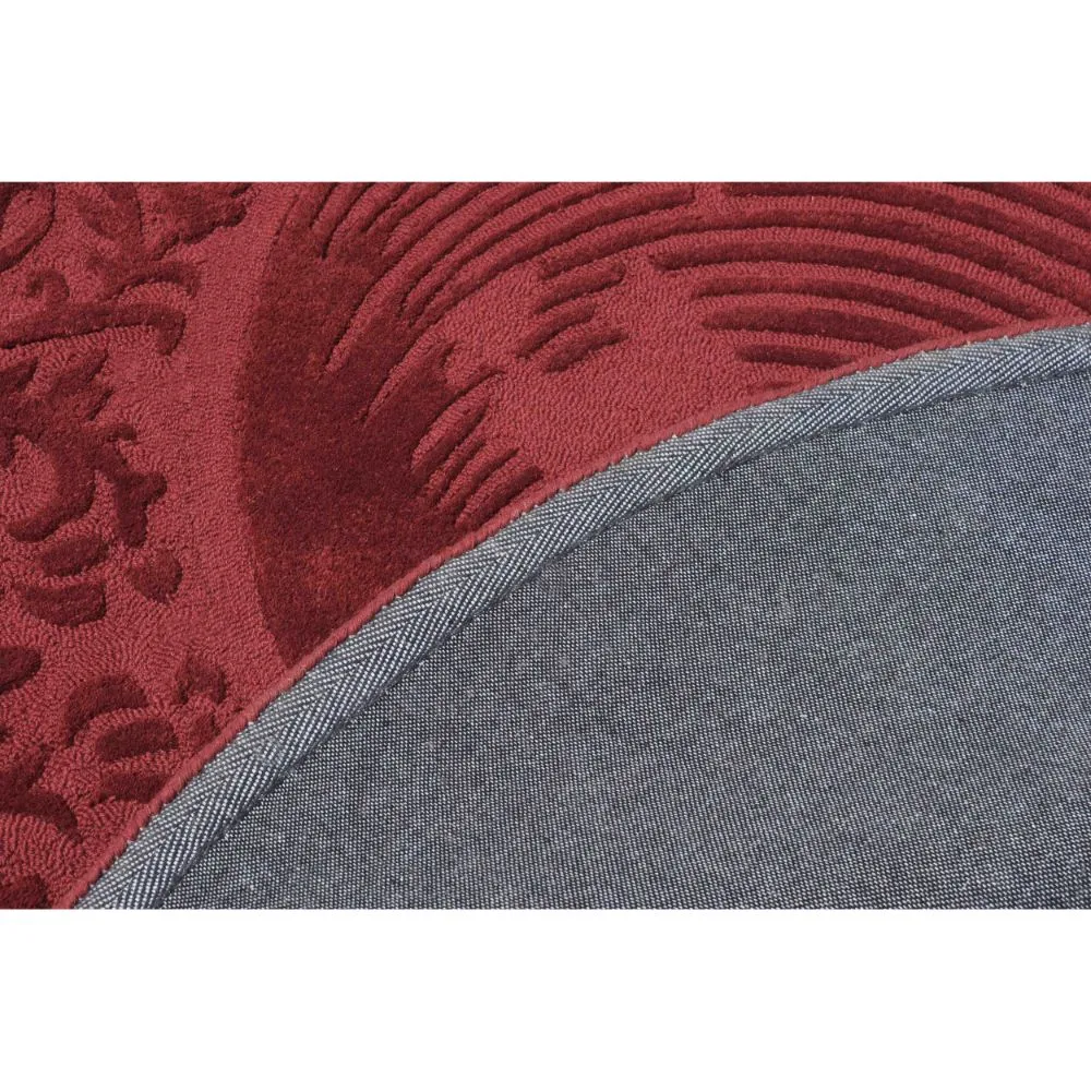 Rich Maroon Traditional Designer Tufted Round Area Carpet 5X5ft