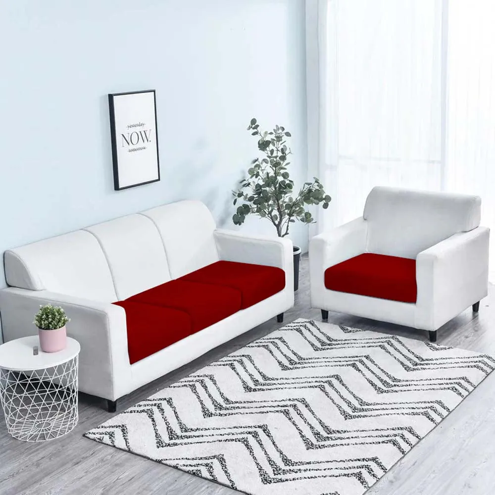 Rich Red Strechable Sofa Seat Cover Set of 2/4/6/8 Pack of 2