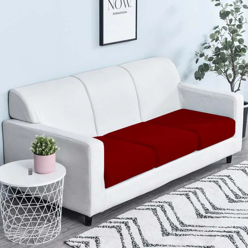 Rich Red Strechable Sofa Seat Cover Set of 2/4/6/8 Pack of 2