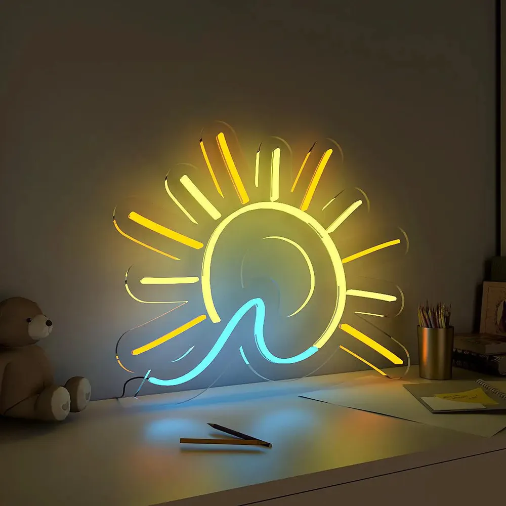 Rising Sun Yellow LED Neon Light