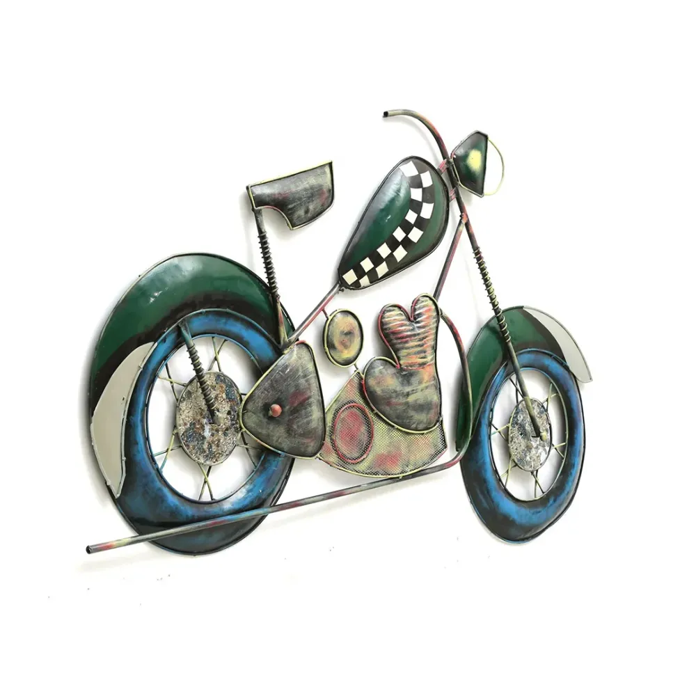 Robust Handcrafted Big Commando Bike Metal Wall Decor